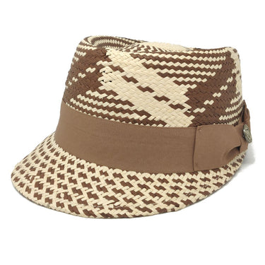 Bruno Capelo Patterned Legionnaire Straw Dress Cap in #color_