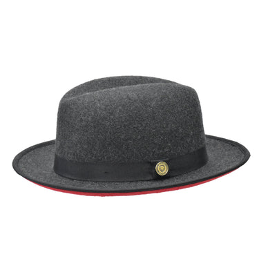 Bruno Capelo Princeton Wool Red Bottom Hat in Charcoal / Red