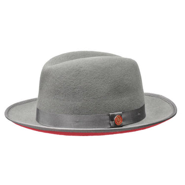 Bruno Capelo Princeton Wool Red Bottom Hat in Steel / Red #color_ Steel / Red