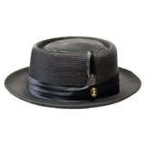 Bruno Capelo Rafaele Straw Pork Pie in Black