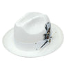 Bruno Capelo Santiago Shantung Pinch Front Straw Fedora in White #color_ White
