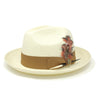 Bruno Capelo Santiago Shantung Pinch Front Straw Fedora in Natural #color_ Natural