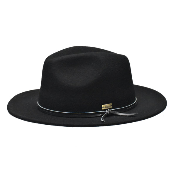 Bruno Capelo Tarik Collection Wool Fedora Hat navy with band medium Bruno Capelo Hats JU Julian Natural Braid Fedora main image 3