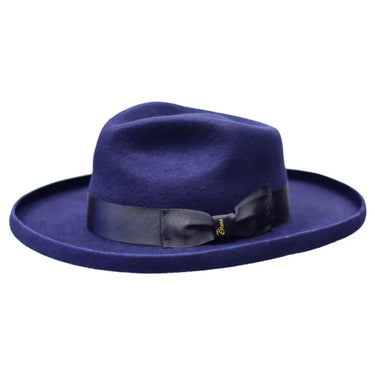 Bruno Capelo The Rebel Wide Brim Wool Fedora in Navy
