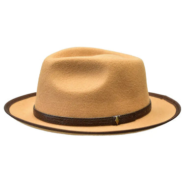 Bruno Capelo Toledo C-shaped Wool Fedora in Camel / Brown #color_ Camel / Brown