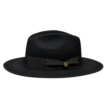 Bruno Capelo Urban Wide Brim Wool Fedora in Black