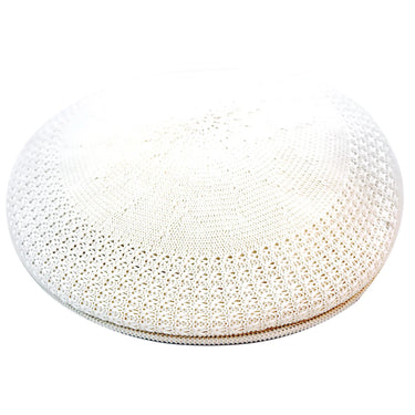 Bruno Capelo Vented Ivy Cap Ventilated Mesh Knit Cap in White #color_ White