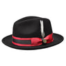 Bruno Capelo Zane Wool Fedora in Black / Red