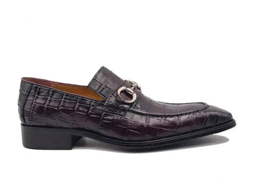 Carrucci Shoes Buckle Loafer Gator Embossed Leather — view 3