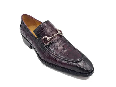 Carrucci Shoes Buckle Loafer Gator Embossed Leather — view 4