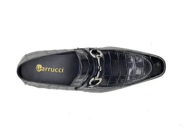 Carrucci Shoes Buckle Loafer Gator Embossed Leather
