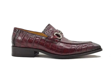 Carrucci Shoes Buckle Loafer Gator Embossed Leather — view 9