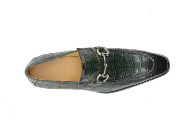 Carrucci Shoes Buckle Loafer Gator Embossed Leather