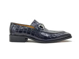 Carrucci Shoes Buckle Loafer Gator Embossed Leather