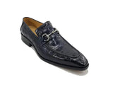 Carrucci Shoes Buckle Loafer Gator Embossed Leather