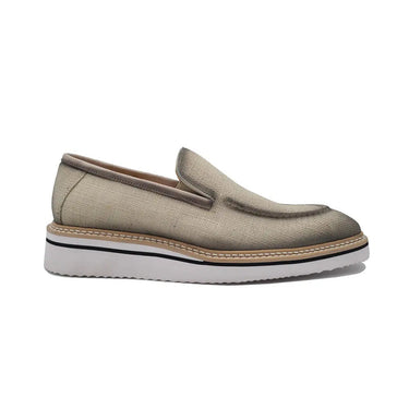 Carrucci Shoes Burnished Linen Slip-On Loafer in Bone