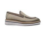 Carrucci Shoes Burnished Linen Slip-On Loafer in Bone