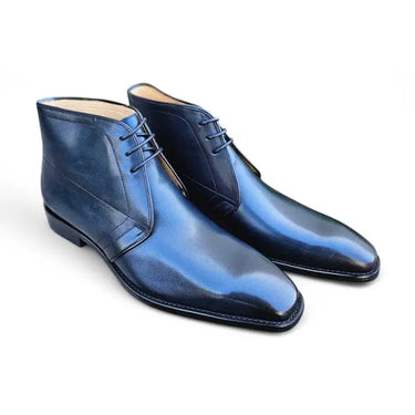 Burnished Calfskin Chukka Boot in Navy