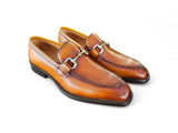 Carrucci Shoes Burnished Calfskin Horsebit Loafer