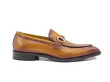 Carrucci Shoes Burnished Calfskin Horsebit Loafer