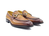 Carrucci Shoes Burnished Calfskin Horsebit Loafer