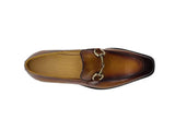Carrucci Shoes Burnished Calfskin Horsebit Loafer