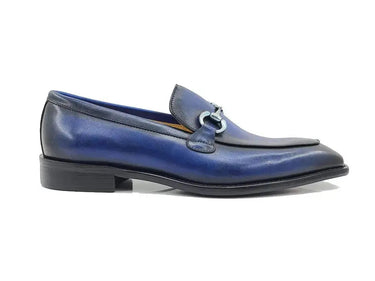 Carrucci Shoes Burnished Calfskin Horsebit Loafer
