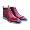 Burnished Calfskin Lace-Up Boot in Burgundy #color_ Burgundy