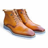 Burnished Calfskin Lace-Up Boot in Cognac #color_ Cognac