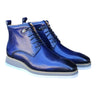 Burnished Calfskin Lace-Up Boot in Navy #color_ Navy