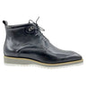 Burnished Calfskin Lace-Up Boot in Black #color_ Black