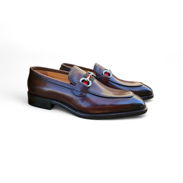Carrucci Shoes Burnished Calfskin Slip-On Loafer in Chestnut