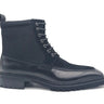 Burnished Calfskin & Suede Slip-On Boot in Black #color_ Black