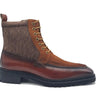 Burnished Calfskin & Suede Slip-On Boot in Brown #color_ Brown