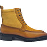Burnished Calfskin & Suede Slip-On Boot in Cognac #color_ Cognac