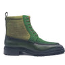 Burnished Calfskin & Suede Slip-On Boot in Olive #color_ Olive