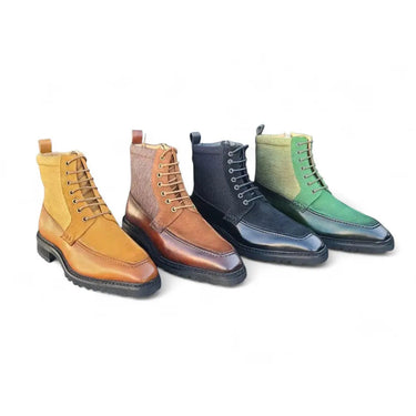 Burnished Calfskin & Suede Slip-On Boot