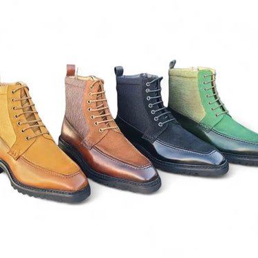 Burnished Calfskin & Suede Slip-On Boot
