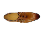 Carrucci Shoes Burnished Double Monk Whole Cut Shoe