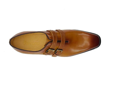 Carrucci Shoes Burnished Double Monk Whole Cut Shoe
