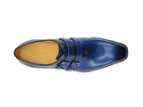 Carrucci Shoes Burnished Double Monk Whole Cut Shoe