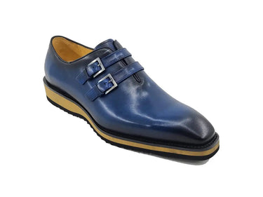 Carrucci Shoes Burnished Double Monk Whole Cut Shoe