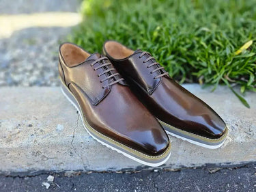 Carrucci Shoes Burnished Leather Derby Dress Shoe