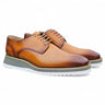 Carrucci Shoes Burnished Leather Derby Dress Shoe in Cognac
