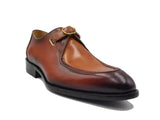 Carrucci Shoes Burnished Moc Toe Monk Strap Loafer