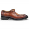 Carrucci Shoes Burnished Moc Toe Monk Strap Loafer in Cognac #color_ Cognac