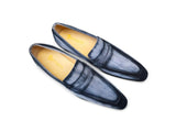 Carrucci Shoes Burnished Suede Penny Loafer in Gray