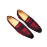 Carrucci Shoes Burnished Suede Penny Loafer in Red