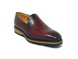 Carrucci Shoes Burnished Wholecut Loafer in Burgundy