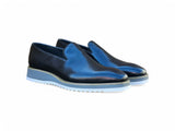 Carrucci Shoes Burnished Wholecut Loafer in Black